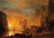 Albert Bierstadt Sunset in the Rockies oil painting